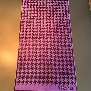 Versace Brown and Purple  Houndstooth Scarf